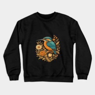 Common Kingfisher with Rustic Autumn Charm Botanicals Crewneck Sweatshirt