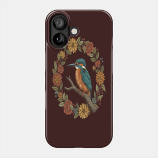 Common Kingfisher in Vintage Cottagecore Style Phone Case