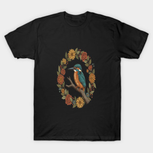 Common Kingfisher in Vintage Cottagecore Style T-Shirt