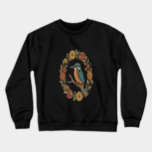 Common Kingfisher in Vintage Cottagecore Style Crewneck Sweatshirt