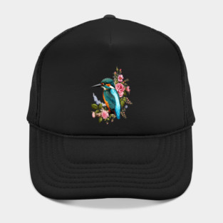 Common Kingfisher with Romantic Vintage Florals Hat