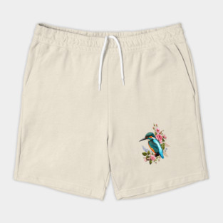Common Kingfisher with Romantic Vintage Florals Shorts