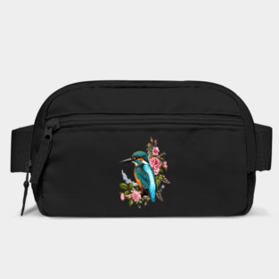 Common Kingfisher with Romantic Vintage Florals Bag