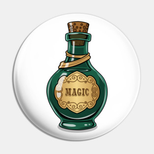 Potion bottle illustration, fantasy and magical object Pin