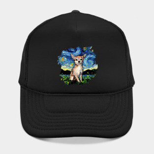 Chihuahua Starry Night with border Hat
