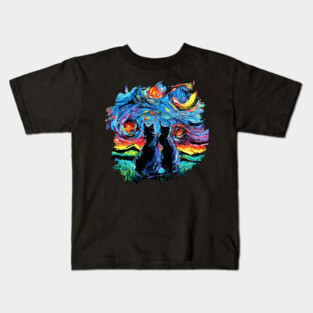 van Gogh's Cats with border Kids T-Shirt