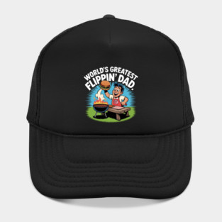 World’s Greatest Flippin’ Dad | Funny BBQ Grill Cartoon Father’s Day Gift Hat