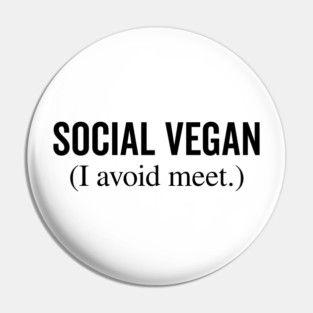 Social Vegan I Avoid Meet Pin