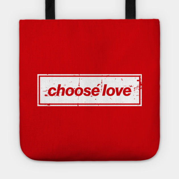 Choose Love Oasis Distressed Typography – Bold Positive Message Design White Tote by Butter Creative