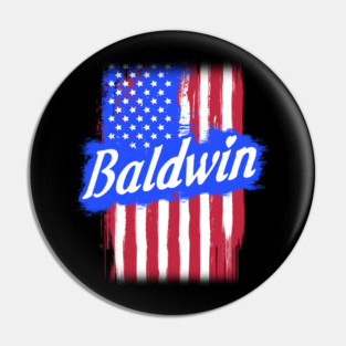 American Flag Baldwin Family Gift For Men Women, Surname Last Name Pin