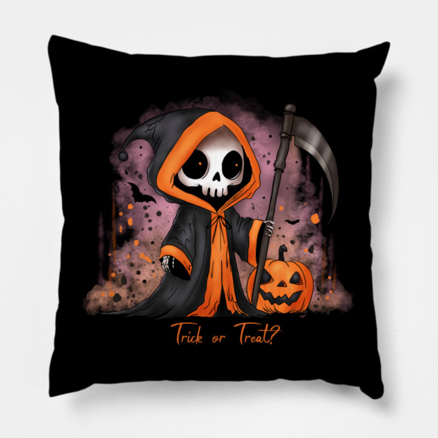 Halloween Grim Reaper Pillow by H. R. Sinclair