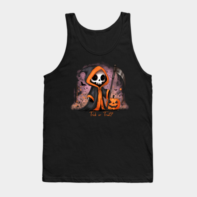 Halloween Grim Reaper Tank Top by H. R. Sinclair