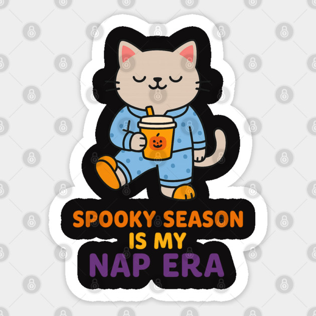 Nap Era Cat Shirt | Cozy Spooky Halloween Tee Sticker by Anne Lee