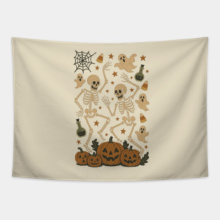 Slightly Subtle Anti Trump Halloween Skeleton Tapestry