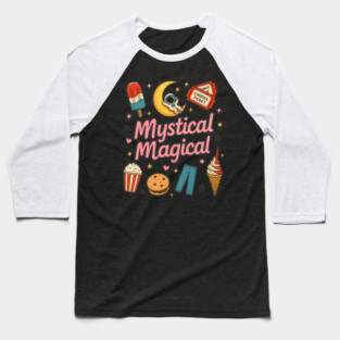 Mystical Magical — Whimsical Food & Space Collage Baseball T-Shirt