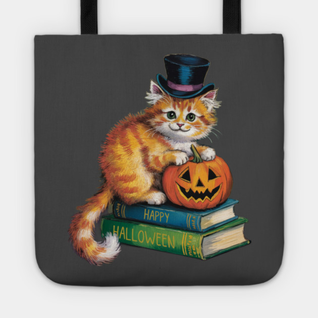 Happy Halloween Orange Cat Tote by Pete the Cat Guy