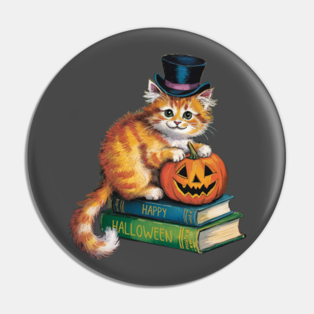 Happy Halloween Orange Cat Pin by Pete the Cat Guy