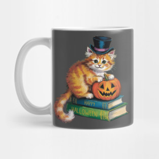 Happy Halloween Orange Cat Mug