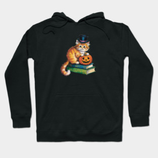 Happy Halloween Orange Cat Hoodie