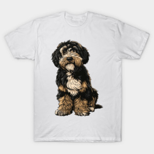 Bernedoodle Dog Illustration Doodle T-Shirt