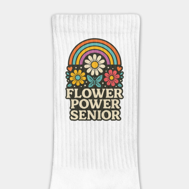 Flower Power Senior – Retro Rainbow & Daisies Hippie Vibes by ArtistTee ⭐⭐⭐⭐⭐