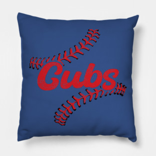 Retro Chicago Cubs Stripe Ball Pillow