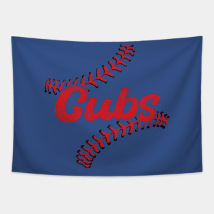 Retro Chicago Cubs Stripe Ball Tapestry