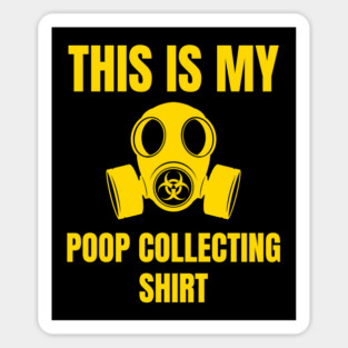 Biohazard Poop Collecting Shirt Funny Gas Mask Tee Sticker