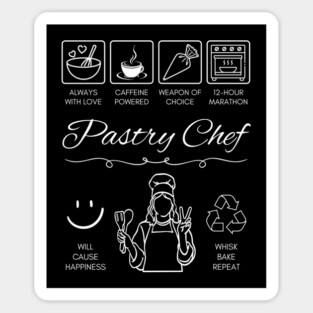 Pastry Chef Funny Baking T-Shirt Chalkboard Style Sticker
