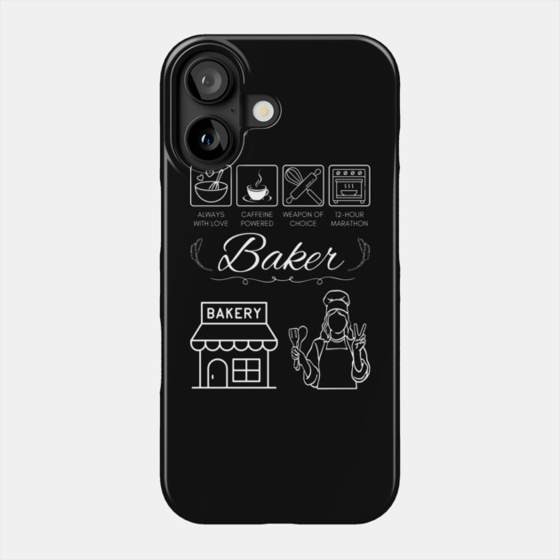 Baker T-Shirt Funny Baking Gift Chalkboard Style Phone Case by TuncGK
