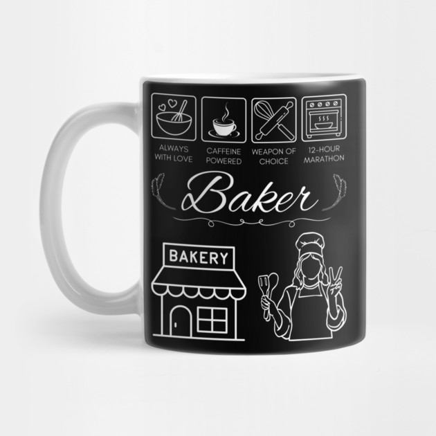 Baker T-Shirt Funny Baking Gift Chalkboard Style by TuncGK