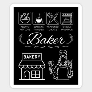 Baker T-Shirt Funny Baking Gift Chalkboard Style Sticker