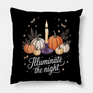 Candlelight Whisper Illuminate The Night Enchanting Autumn Vibes Pillow