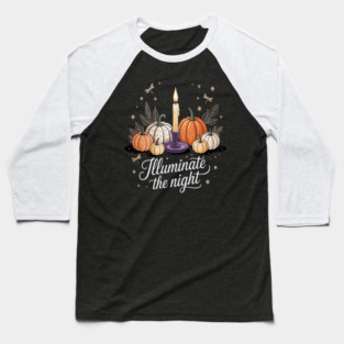 Candlelight Whisper Illuminate The Night Enchanting Autumn Vibes Baseball T-Shirt
