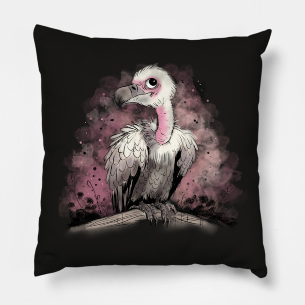 Grumpy Vulture Pillow by H. R. Sinclair
