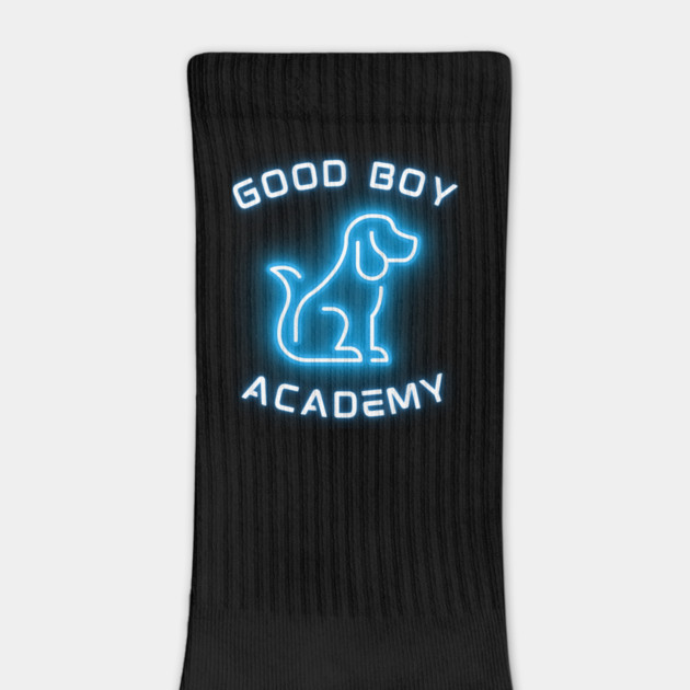 Good Boy Academy Neon Sign T-Shirt - Funny Dog Lover Gift by TuncGK
