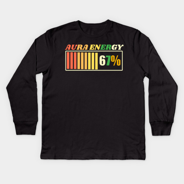 Aura Energy 67 Meme Gen Alpha Kids Long Sleeve T-Shirt by The WYLD Tribe