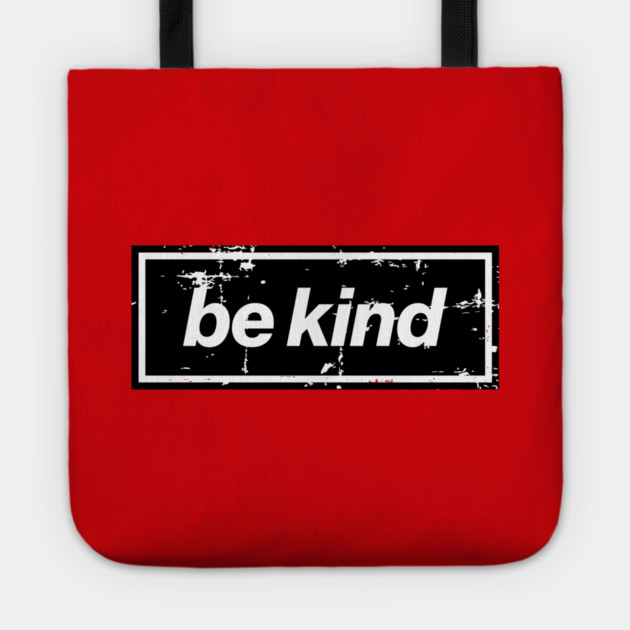 Be Kind Oasis Distressed Typography – Bold Positive Message Design Black Tote by Butter Creative
