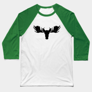 Moose Head Black Baseball T-Shirt