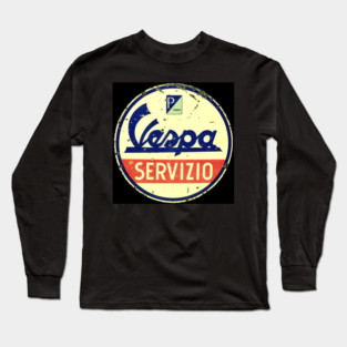Vintage Italian Scooter Service Retro Sign Long Sleeve T-Shirt