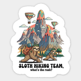 Funny Sloth Hiking Sticker