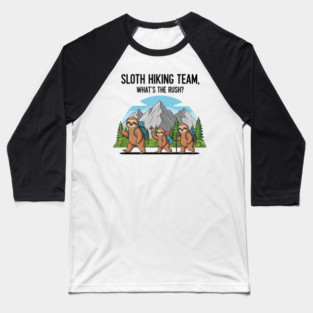 Funny Sloth Hiking Baseball T-Shirt