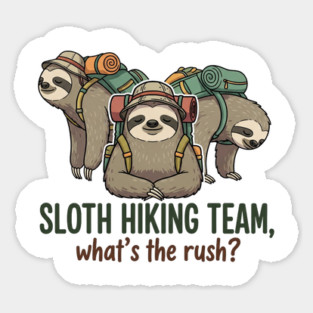 Funny Sloth Hiking Sticker