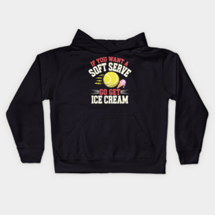 Funny Tennis Soft Serve Ice Cream Kids Hoodie
