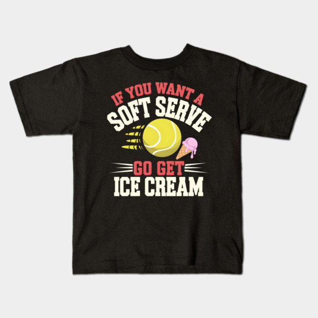 Funny Tennis Soft Serve Ice Cream Kids T-Shirt by MakerMind8.2