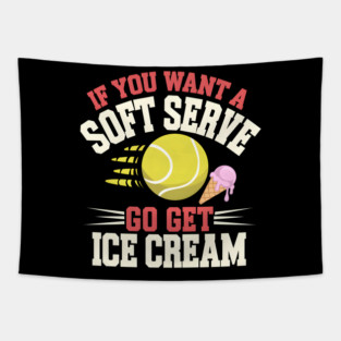 Funny Tennis Soft Serve Ice Cream Tapestry