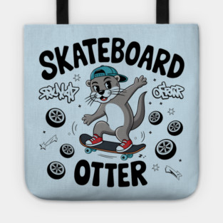 Skateboard Otter – Funny Animal Skater Tote