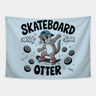 Skateboard Otter – Funny Animal Skater Tapestry