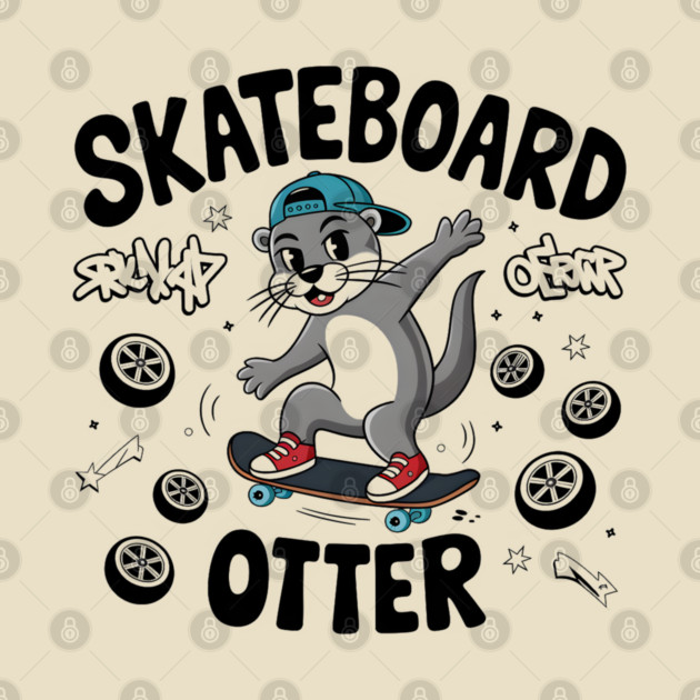 Skateboard Otter – Funny Animal Skater by MakerMind8.2