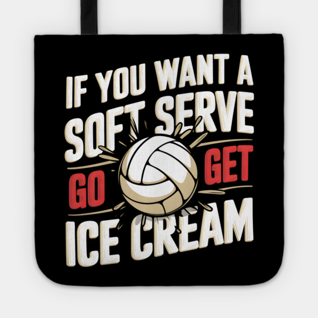 Funny Volleyball Soft Serve Ice Cream Tote by MakerMind8.2